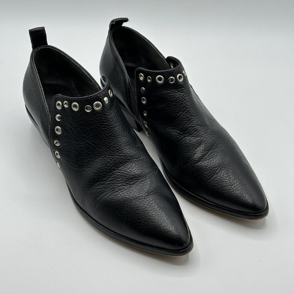 Rebecca Minkoff Annette Grommet Bootie Soft Pebble Grain Leather Slip On 7.5
